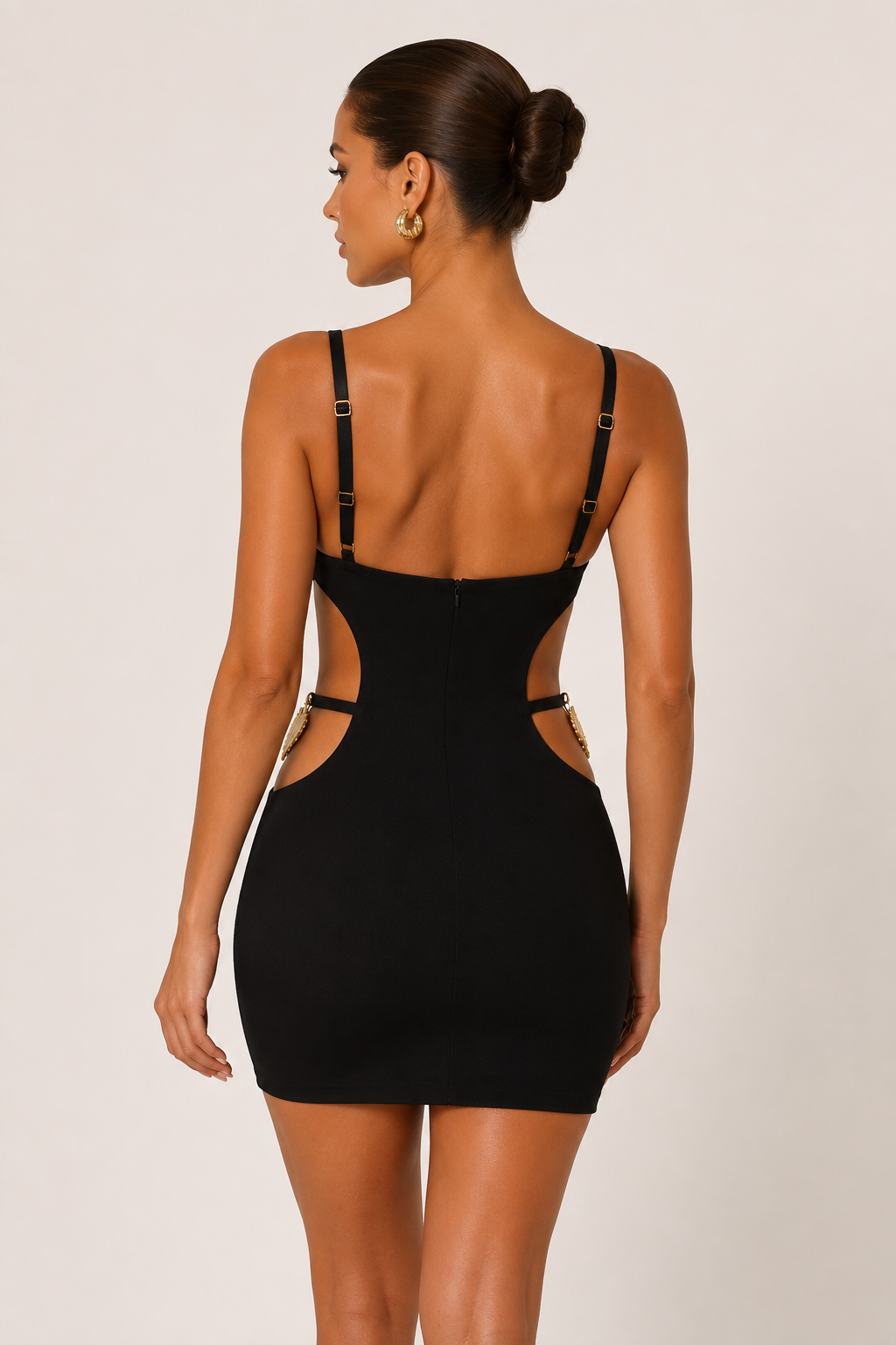 Heart Charm Cut-Out Mini Dress